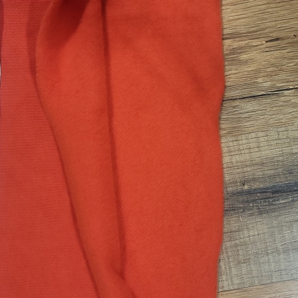 KENDALL & KYLE Orange Emroidered Sleeve Oversized Cropped Fleece Sweatshirt - Picture 7 of 13